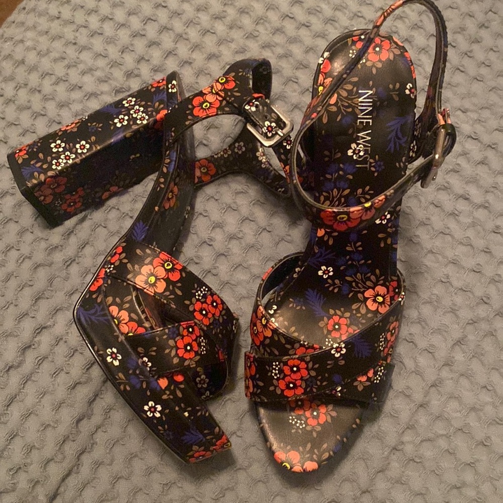 Nine West Floral Platform Heels